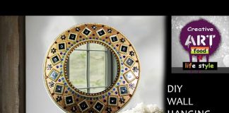 Kartondan Ayna Yapımı - Dekorasyon Geri Dönüşüm Projeleri - ayna süsleme taşları el yapımı ayna süslemeleri evde ayna çerçevesi yapımı evde ayna yapımı