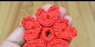 Örgü Kalpli Çiçek Nasıl Yapılır? - Örgü Modelleri - dekoratif örgü süslemeler örgü çiçek motifleri yapılışı anlatımlı örgü çiçek yapımı anlatımlı örgü süsleme teknikleri