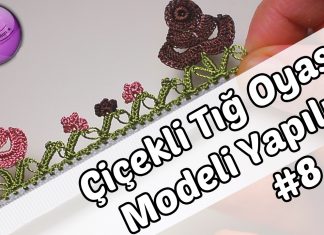 Yeni Çiçekli Tığ Oyası Örneği - Örgü Modelleri - basit tığ oyaları çiçekli yazma oyaları gül oyası tülbent tığ oyası modelleri ve yapılışları