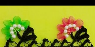 Kurdele Oyası Yapılışı Videosu - İğne Oyası Örgü Modelleri - iki renkli kurdele oyaları kurdele yazma oyası yapılışı kurdele yelpaze oyası yapılışı videosu kurdeleden incili yelpaze oyası pileli yelpaze çiçeği