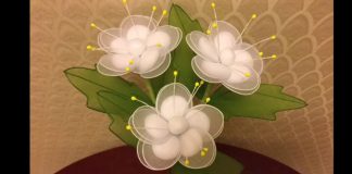 Değişik Çoraptan Çiçek Yapımı - Geri Dönüşüm Projeleri - çoraptan çiçek yapımı evde yapay çiçek yapımı ince çoraptan orkide yapımı külotlu çoraptan çiçek yapımı