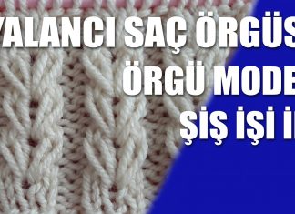 Yalancı Saç Örgüsü Anlatımlı - Örgü Modelleri - anne işleri örgü örnekleri saç örgülü bayan yelek örnekleri şiş örgü modelleri şiş örgü örnekleri açıklamalı yalancı saç örgüsü