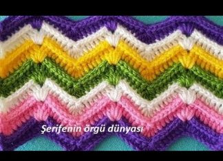 Dalgalı Bebek Battaniye Yapılışı - Örgü Modelleri - su dalgası battaniye zigzag battaniye anlatımlı zigzag örgü nasıl yapılır zikzaklı battaniye modelleri