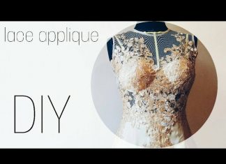 Elbiseye Güpür Dikimi - Dikiş - abiye elbise dikimi anlatımlı dantelli elbise nasıl dikilir fransız güpürü nasıl dikilir kumaşa dantel geçirme