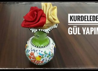 Kurdele Gül Yapım Teknikleri - Nakış - katlamalı gül yapımı tekniği kurdeleden gül yapımı anlatımlı kurdeleden gül yapımı videosu kurdeleden kolay gül yapımı