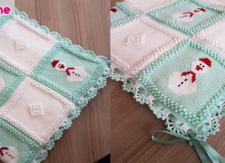 Kardan Adam Motifli Bebek Battaniyesi Yapılışı - Örgü Modelleri - kardan adam bebek battaniyesi yapılışı kardan adamlı battaniye nasıl örülür tunus işi modelleri anlatımlı tunus işi örgü battaniye