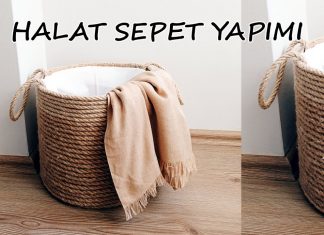 Halat İpinden Çamaşır Sepeti Yapımı - Dekorasyon Geri Dönüşüm Projeleri - banyo kirli çamaşır sepeti modelleri halattan sepet yapımı hasır ipten kutu yapımı hasır ipten neler yapılır jüt ipinden sepet yapımı