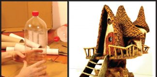 Pet Şişeden Maket Ev Yapımı - Dekorasyon Geri Dönüşüm Projeleri - kartondan ev yapımı kola şişesinden yapılan süsler pet şişeden ev süsleri pet şişeden oyuncak ev yapımı