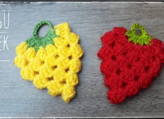 Çilek Örgü Modelleri Anlatımlı - Örgü Modelleri - anahtarlık yapımı örgü tığ işi çilek modeli nasıl yapılır tığla anahtarlık yapımı tığla çilek yapımı