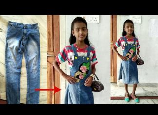 Kot Pantolondan Elbise Yapımı Video - Dikiş - eski kot pantolondan elbise yapımı eski kottan neler yapılır eskileri değerlendirme kot pantolon nasıl etek yapılır