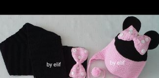 Michey Mause Örgü Şapka Atkı Yapılışı - Örgü Modelleri - bebek bere yapımı açıklamalı bebek şapkası nasıl örülür modelleri erkek bebek şapka modelleri ve yapılışı