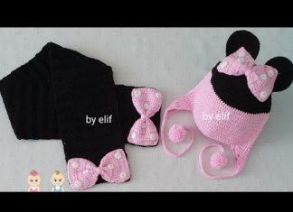 Michey Mause Örgü Şapka Atkı Yapılışı - Örgü Modelleri - bebek bere yapımı açıklamalı bebek şapkası nasıl örülür modelleri erkek bebek şapka modelleri ve yapılışı
