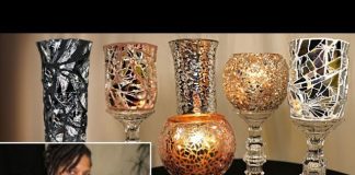 Mozaik Mumluk Yapımı - Cam Boyama Dekorasyon - değişik mumluk yapımı el yapımı mumluklar nasıl yapılır kendin yap dekorasyon mozaik vazo yapımı