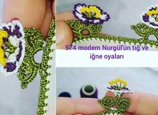 Çiçekli Tığ Oyası Yapılışı 1