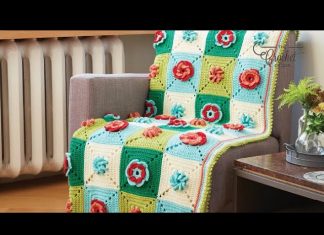 Çiçek Motifli Bebek Battaniyesi Yapılışı
