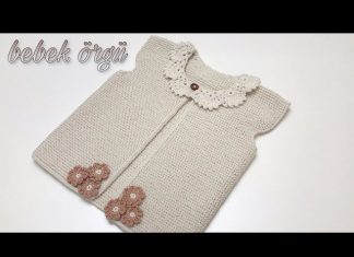 Dantel Yakalı Bebek Yeleği Yapılışı