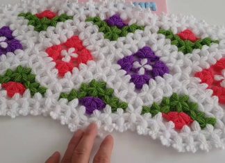 Kilim Desenli Uzun Lif Yapılışı