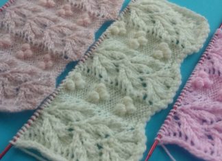 Yapraklı Fıstıklı Örgü Modeli Yapılışı