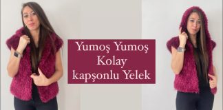 Sakallı İpten Kapşonlu Yelek Yapılışı