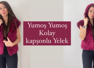 Sakallı İpten Kapşonlu Yelek Yapılışı