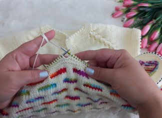 Yakadan Başlama Bebek Yelek Yapılışı