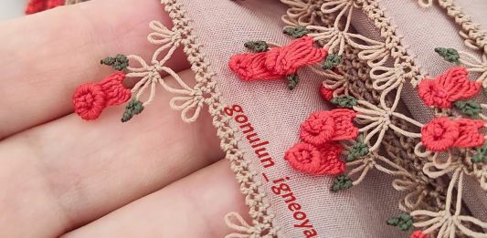 3 Boyutlu İğne Oyası Gül Yapımı