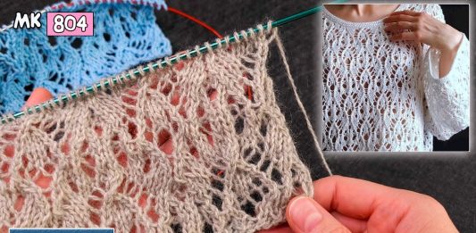 Ajurlu İki Şiş Örgü Modeli Yapılışı