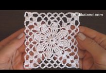 Tığ İşi Kolay Kare Motif Yapılışı