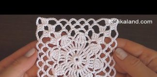 Tığ İşi Kolay Kare Motif Yapılışı