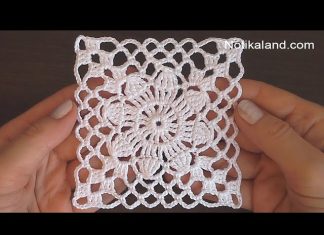 Tığ İşi Kolay Kare Motif Yapılışı