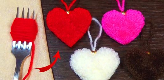 Çatalla Ponpon Kalp Nasıl Yapılır?